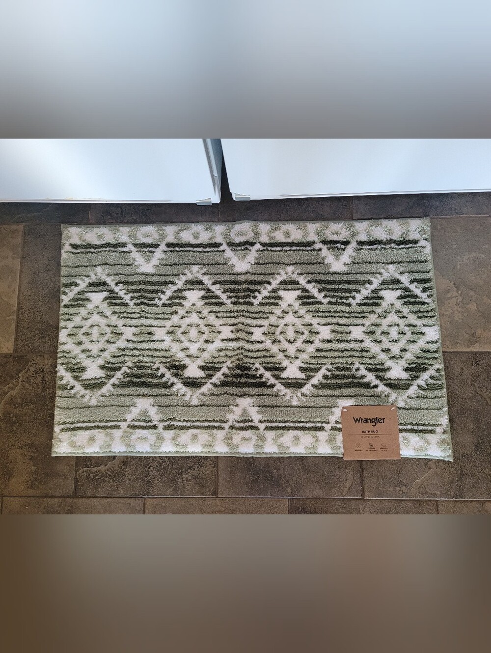 Wrangler Western Aztec Southwest Green Tribal Bath Rug Floor Mat